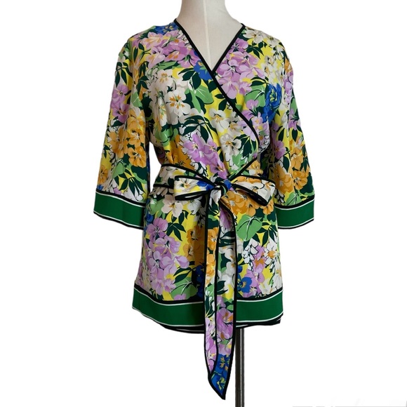 ANN TAYLOR Blooming Garden Floral Kimono Top - Picture 1 of 9